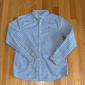 Boys Vineyard Vines Blue Checkered Shirt Large 16